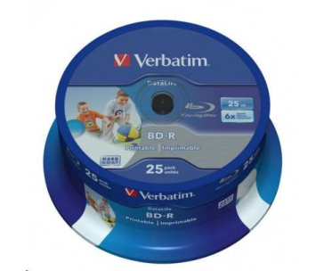 VERBATIM BD-R SL Datalife HTL (25-pack)Blu-Ray/Spindle/6x/25GB Wide Printable