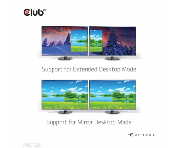 Club3D hub MST (Multi Stream Transport) USB3.2 Gen2 Type-C(DP Alt-Mode) na DisplayPort + HDMI 4K60Hz (M/F)