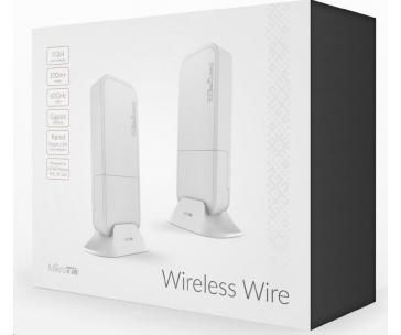 MikroTik Wireless Wire (RBwAPG-60ad kit), 1Gbps full-duplex, 802.11ad, 60GHz, již spárováno=bez nutnosti konfigurace