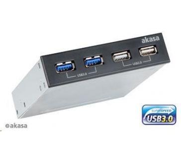 AKASA HUB USB  InterConnect S, do 3,5" pozice, 2x USB 2.0, 2x USB 3.0, interní