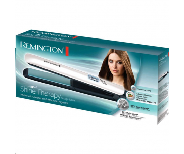 REMINGTON S8500 Shine Therapy žehlička na vlasy, rychlonahřívání, regulace teploty, automatické vypnutí, bílá