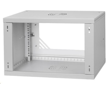 BAZAR - LEXI-Net 19" nástěnný rozvaděč Basic 6U 520x350, skleněné dveře, bez zad, rozložený, šedý - rozbaleno