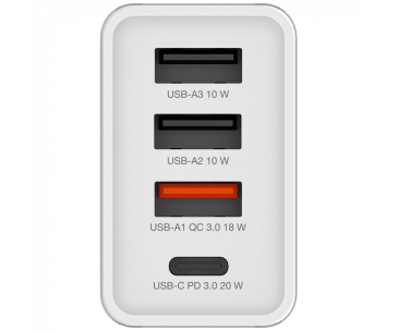 VERBATIM Univerzální adaptér CHR-30EU2, 30W, 1x USB-C, 3x USB bílá
