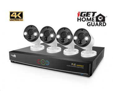 iGET HOMEGUARD HGNVK84904 - Kamerový systém s UltraHD 4K kamerami, IR LED, venkovní, set 4x kamera + rekordér
