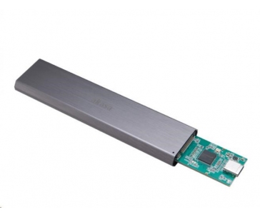 AKASA externí box pro M.2 PCIe NVMe SSD, USB 3.1 Gen 2 Superspeed+ (Supports 2242, 2260 & 2280), 10Gb/s, hliníkový