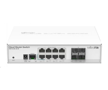 MikroTik Cloud Router Switch CRS112-8G-4S-IN, 400MHz CPU, 128MB RAM, 8xLAN, 4xSFP slot, vč. L5 licence