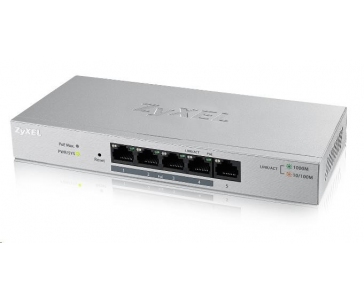 Zyxel GS1005HP 5-port Desktop Gigabit PoE Switch, 4x PoE+ GbE, PoE 60W
