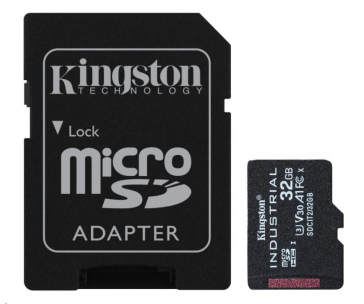 Kingston MicroSDHC karta 32GB Industrial C10 A1 pSLC Card + SD Adapter