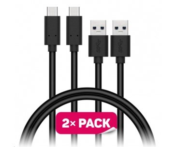 CONNECT IT Wirez USB-C (Type C) -> USB-A, USB 3.1 Gen 1, černý, 1 m (2 ks v balení)