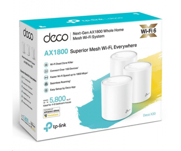 TP-Link Deco X20(3-pack) WiFi6 Mesh (AX1800, 2,4GHz/5GHz, 2xGbELAN/WAN)
