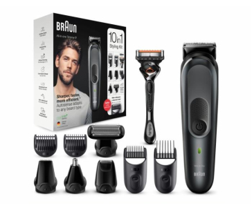 Braun MGK7321 multifunkční zastřihovač, vlasy, vousy, chloupky, voděodolný + Gillette Fusion ProGlide