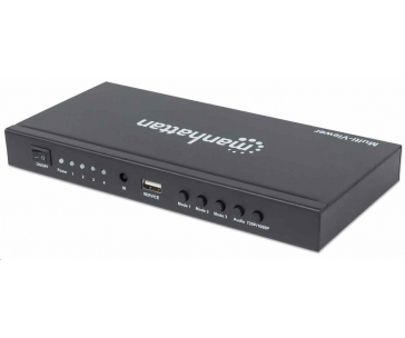 Manhattan HDMI přepínač, 1080p 4-Port HDMI Multiviewer Switch, černá