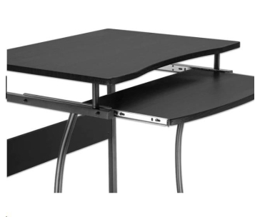 MANHATTAN stůl, s výsuvnou přihrádkou na klávesnici, černá