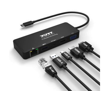 PORT dokovací stanice 5v1 ,LAN, HDMI, VGA, USB-C PD 3.0 85W, USB-A