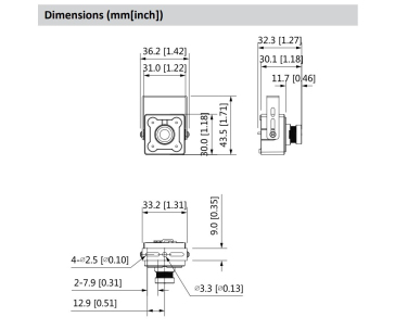 Dahua HAC-HUM3201B-B-0280B-S2, mini HDCVI kamera, 2Mpx, 1/2.8 CMOS, objektiv 2.8 mm,