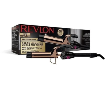 REVLON Salon Long Lasting Curls RVIR1159E kulma na vlasy, klešťová, studený hrot, 6 teplot, černá a zlatá