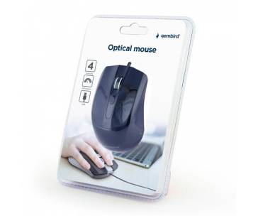 GEMBIRD myš MUS-4B-01, drátová, optická, 1200 dpi, USB, černá