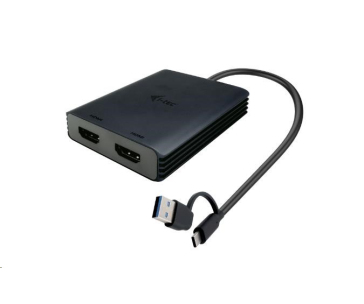 i-tec USB-A/USB-C Dual 4K HDMI Video Adapter