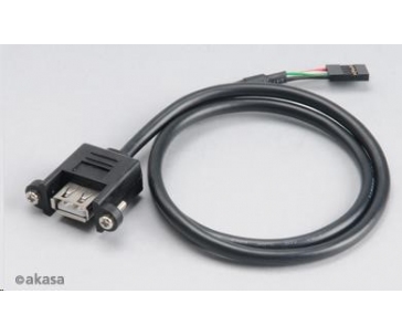 AKASA kabel redukce interní USB na externí USB, USB 2.0, 60cm