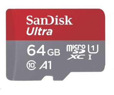 SanDisk MicroSDXC karta 64GB Ultra (100MB/s, A1 Class 10 UHS-I, Android - Imaging Packaging) + adaptér