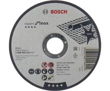 BOSCH dělicí kotouč rovný Expert for Inox, AS 46 T INOX BF, 125 mm, 1,6 mm