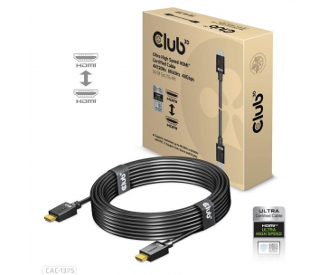 Club3D Ultra Rychlý HDMI™ Certifikovaný, 4K120Hz 8K60Hz 48Gbps M/M 5m/16.4ft, 28 AWG