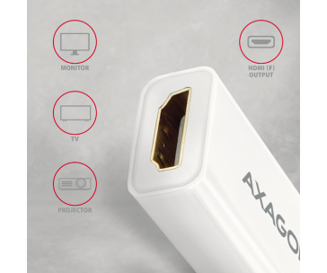AXAGON RVDM-HI14NW, Mini DisplayPort -> HDMI 1.4 redukce / adaptér, 4K/30Hz, bílý