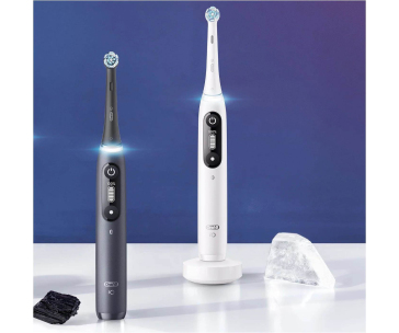Oral-B iO Series 7 Duo Black Onyx & White Alabaster set elektrických zubních kartáčků, 5 režimů, AI, časovač