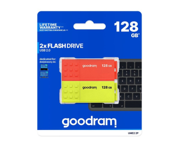 GOODRAM Flash Disk 2x128GB UME2, USB 2.0, červená, žlutá