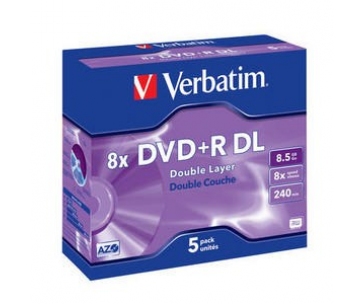 VERBATIM DVD+R(5-pack)DoubleLayer/Jewel/8x/8,5GB