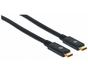 Manhattan USB-C kabel, USB 3.1, Gen 1, USB-C Male na USB-C Male, 5 Gbps, 2m, černá