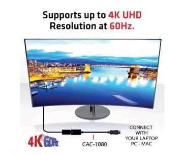Club3D Adaptér aktivní DisplayPort 1.4 na HDMI 2.0b, HDR, 19cm