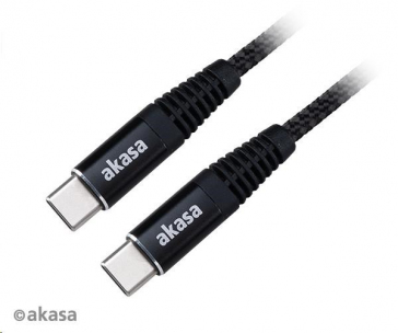 AKASA kabel napájecí Type-C na Type-C, 100W, 1m,  černá