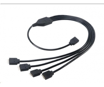 AKASA kabel RGB LED rozdělovací a prodlužovací, 1x female, 4x male, 50 cm