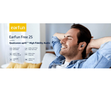 EARFUN bezdrátová sluchátka Free 2 TW101B, černá