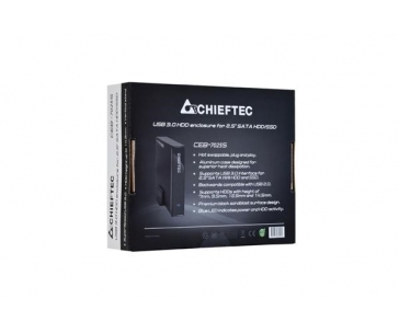 CHIEFTEC externí rámeček na SATA HDD 2,5" (max. 14.5mm), USB3.0, aluminium