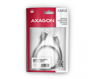 AXAGON BUCM3-AM10AB, SPEED kabel USB-C <-> USB-A, 1m, USB 3.2 Gen 1, 3A, ALU, oplet, černý