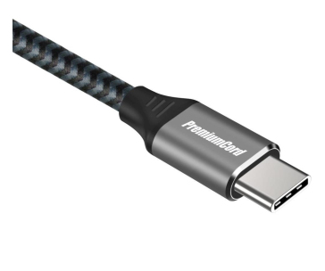 PREMIUMCORD Zahnutý kabel USB-C (USB 3.2 Gen 2, 3A, 60W, 20Gbit/s), hliníkové krytky konektorů, 1m