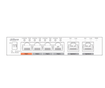 Dahua PFS3006-4ET-60-V2, desktop switch, 6 portů, 10/100 Mb/s, neřízený, 4 PoE