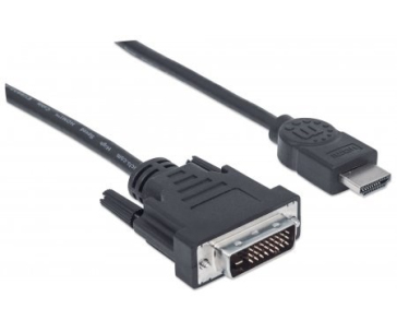 MANHATTAN kabel HDMI Male to DVI-D 24+1 Male, Dual Link, Black, 1,8m