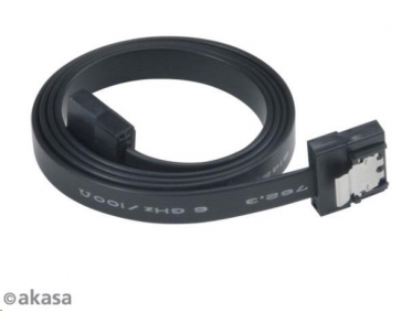 AKASA kabel  Super slim SATA3 datový kabel k HDD,SSD a optickým mechanikám, černý, 50cm