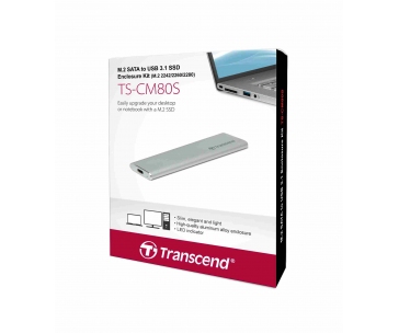 TRANSCEND CM80S M.2 2280/ 2260 to USB 3.1 upgrade kit, Silver