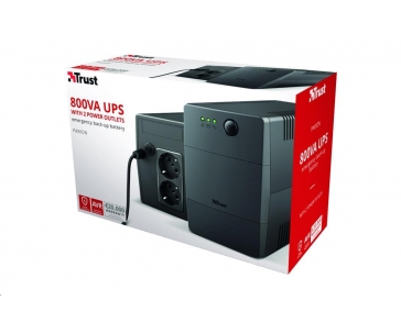 TRUST UPS Paxxon 800VA UPS with 2 standard wall power outlets