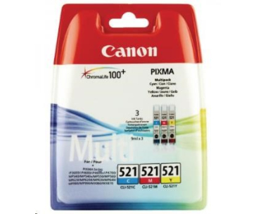 Canon CARTRIDGE CLI-521 C/M/Y MULTI-PACK pro Pixma iP 3600, iP4600, iP4700, MP540, MP550,560, MP620,630,640 (470 str.)