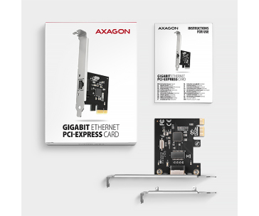 AXAGON PCEE-GRL, PCIe síťová karta - 1x Gigabit Ethernet port (RJ-45), Realtek 8111L, vč. LP