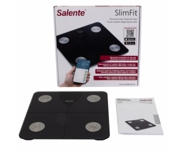 EVOLVEO Salente SlimFit, osobní diagnostická fitness váha, Bluetooth, černá