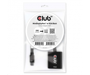 Club3D adaptér aktivní Mini DisplayPort na VGA