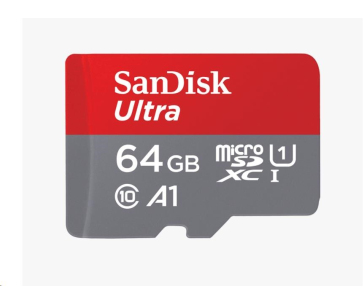 SanDisk MicroSDXC karta 64GB Ultra (140 MB/s, A1 Class 10 UHS-I) + adaptér