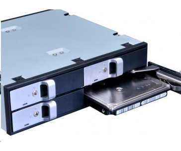 AKASA HDD box Lokstor M22, 4x 2.5" SATA HDD/SSD do 5.25" interní pozice, černá