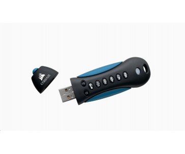 CORSAIR Flash Disk 128GB Padlock 3, USB 3.0, černá/modrá
